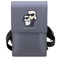 Karl Lagerfeld Smartphone Skuldertaske - Karl & Choupette - Sølv