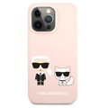 Karl Lagerfeld Karl & Choupette iPhone 13 Pro Max Silikone Cover - Lysepink