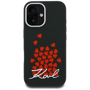 iPhone 16 Karl Lagerfeld Silicone Heart Sign Logo MagSafe Cover - sort
