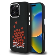 iPhone 16 Pro Karl Lagerfeld Silicone Heart Sign Logo MagSafe Cover - sort