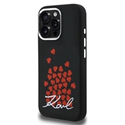 iPhone 16 Pro Karl Lagerfeld Silicone Heart Sign Logo MagSafe Cover - sort