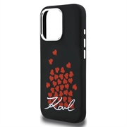 iPhone 16 Pro Karl Lagerfeld Silicone Heart Sign Logo MagSafe Cover - sort