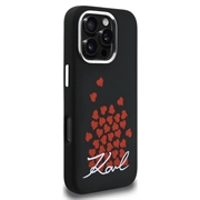 iPhone 16 Pro Karl Lagerfeld Silicone Heart Sign Logo MagSafe Cover - sort