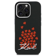 iPhone 16 Pro Max Karl Lagerfeld Silicone Heart Sign Logo MagSafe Cover - sort
