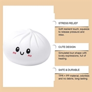 Kawaii Dumpling Squishy stressaflastende legetøj - Hvid
