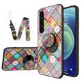 Checkered Pattern Samsung Galaxy S23 5G Hybrid Cover - Farverig Mandala