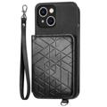 Geometry Serie iPhone 14 Cover med Pung - Sort