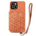 Geometry Serie iPhone 14 Cover med Pung - Brun