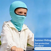 Balaclava-ansigtsmaske til børn / solbeskyttende hovedbeklædning, UPF 50+ - Lysegrøn