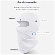 Balaclava-ansigtsmaske til børn / solbeskyttende hovedbeklædning, UPF 50+ - hvid