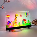 LED-tegnebræt til børn med 7 tuscher og farverige lyseffekter - 26x35cm