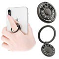 Kingxbar Swarovski 360° Rotation Smartphone Ring Holder - Sort