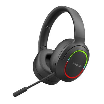 L800 Trådløst headset til musik og gaming Sammenklappelig Bluetooth-hovedtelefon med LED-lys/mikrofon - sort