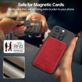 LC.IMEEKE RFID-blokerende magnetisk kortholder med kickstand - rød