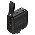 LDNIO Q2618 65W GaN-hurtigoplader med udskiftelige stik - USB-C/USB-A - Sort