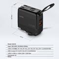 LDNIO Q2618 65W GaN-hurtigoplader med udskiftelige stik - USB-C/USB-A - Sort
