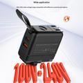 LDNIO Q2618 65W GaN-hurtigoplader med udskiftelige stik - USB-C/USB-A - Sort