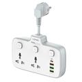 LDNIO SC2413 20W stikdåse med 2 stikkontakter, 4 USB-porte og PD-hurtigopladning
