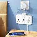 LDNIO SC2413 20W stikdåse med 2 stikkontakter, 4 USB-porte og PD-hurtigopladning
