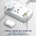 LDNIO SC2413 20W stikdåse med 2 stikkontakter, 4 USB-porte og PD-hurtigopladning