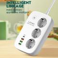 LDNIO SEW3452 WiFi-smart stikdåse - 30W PD-hurtigopladning, 3 EU-stik, 4 USB-porte og fjernbetjening via app