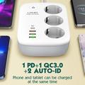 LDNIO SEW3452 WiFi-smart stikdåse - 30W PD-hurtigopladning, 3 EU-stik, 4 USB-porte og fjernbetjening via app