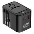 Ldnio Z9 20W rejseadapter - 2x USB-C PD, USB-A QC3.0 - Sort