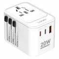 Ldnio Z9 20W rejseadapter - 2x USB-C PD, USB-A QC3.0 - hvid