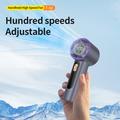 Håndholdt ventilator med LED-display, 100 hastighedstrin og Type-C-opladning - 3000mAh - Lilla