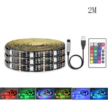 Dekorativ RGB LED Strip med Fjernbetjening - 2m