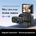 LK-018 Magnetisk actionkamera med aftageligt kamera og 2.0" vippeskærm - 1080p - Sort