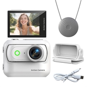 LK-018 Magnetisk actionkamera med aftageligt kamera og 2.0" vippeskærm - 1080p - hvid