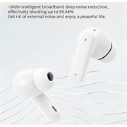 LX-50 True Wireless øretelefoner med opladningsetui med berøringsskærm - hvid