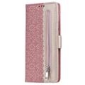 Lace Pattern Samsung Galaxy S23 5G Pung Cover - Rødguld