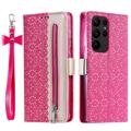 Lace Pattern Samsung Galaxy S23 Ultra 5G Pung Cover - Hot pink