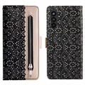 Lace Pattern Samsung Galaxy A13 5G Pung Cover - Sort