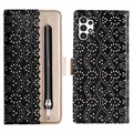 Lace Pattern Samsung Galaxy A13 Etui med Pung - Sort