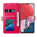 Lace Pattern Samsung Galaxy A23 Etui med Pung - Hot Pink