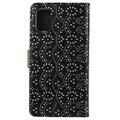 Lace Pattern Samsung Galaxy A72 5G Etui med Pung - Sort