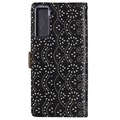 Lace Pattern Samsung Galaxy S21+ 5G Etui med Pung - Sort