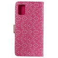 Lace Pattern Samsung Galaxy A51 Etui med Pung - Hot Pink