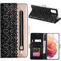 Lace Pattern Samsung Galaxy A53 5G Etui med Pung - Sort
