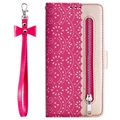 Lace Pattern Samsung Galaxy A70 Etui med Pung - Hot Pink