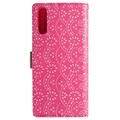 Lace Pattern Samsung Galaxy A70 Etui med Pung - Hot Pink