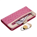 Lace Pattern Samsung Galaxy Note10 Etui med Pung - Hot Pink