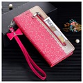 Lace Pattern Samsung Galaxy Note10 Etui med Pung - Hot Pink