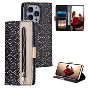 iPhone 16 Pro Max Lace Pattern Etui med Pung