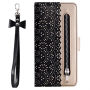 iPhone 16 Pro Max Lace Pattern Etui med Pung