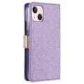Lace Pattern iPhone 14 Plus Etui med Pung