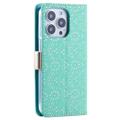 Lace Pattern iPhone 14 Pro Max Etui med Pung